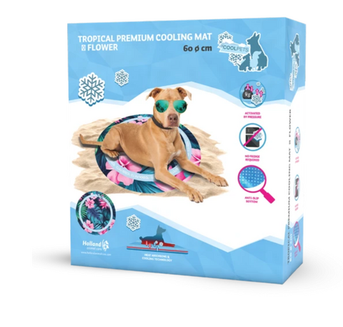 CoolPets Tropical Premium Cooling Mat Flower på hunique.dk