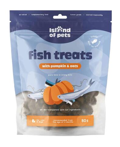 Island of Pets, Fish treats with pumpkin and oats på hunique.dk