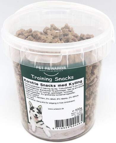 Kornfri Snacks i bøtte 500 gr. på hunique.dk