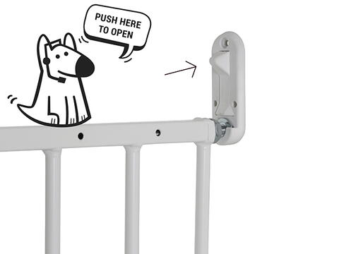 DOGSPACE LUCKY EXTENTING PET GATE, WHITE på hunique.dk