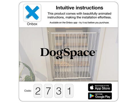 DOGSPACE LUCKY EXTENTING PET GATE, WHITE på hunique.dk