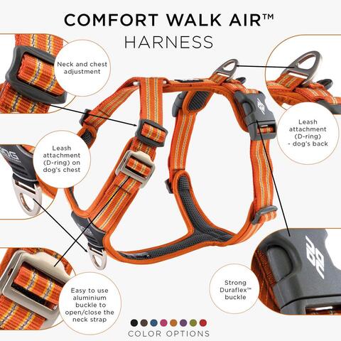 Comfort Walk Air™ Sele - XS, Orange på hunique.dk