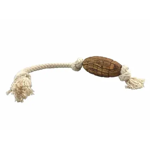 Olivi rugby med bomuldsreb, ca. 36cm på hunique.dk