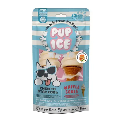 Pup Ice Vaffelis Vanilje/Peanut Butter 2stk på hunique.dk